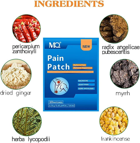 MQ Pain Patches, 60 Count Herbal Heat Patches for Back, Knee Pain Patches Warming Herbal Plaster, Pain Patches for Back Knee Neck Shoulder Pain...